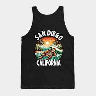 California Beach, San Diego Sea Turtle Beach Vacation Tank Top